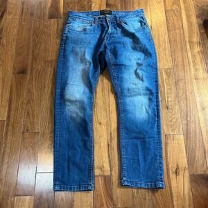 Copper oak Men's Straight Leg Denim Jeans Blue Size 32 Inseam 30